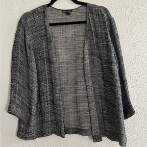 Eileen Fisher Linen Black and Gray Gauzy Knit  Lightweight Boxy
